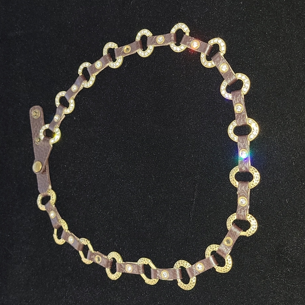 🎁 B&B leather and rhinestone western necklace